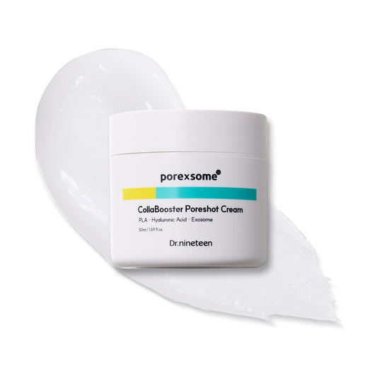 Dr.nineteen CollaBooster Poreshot Cream bottle closeup for daily pore care