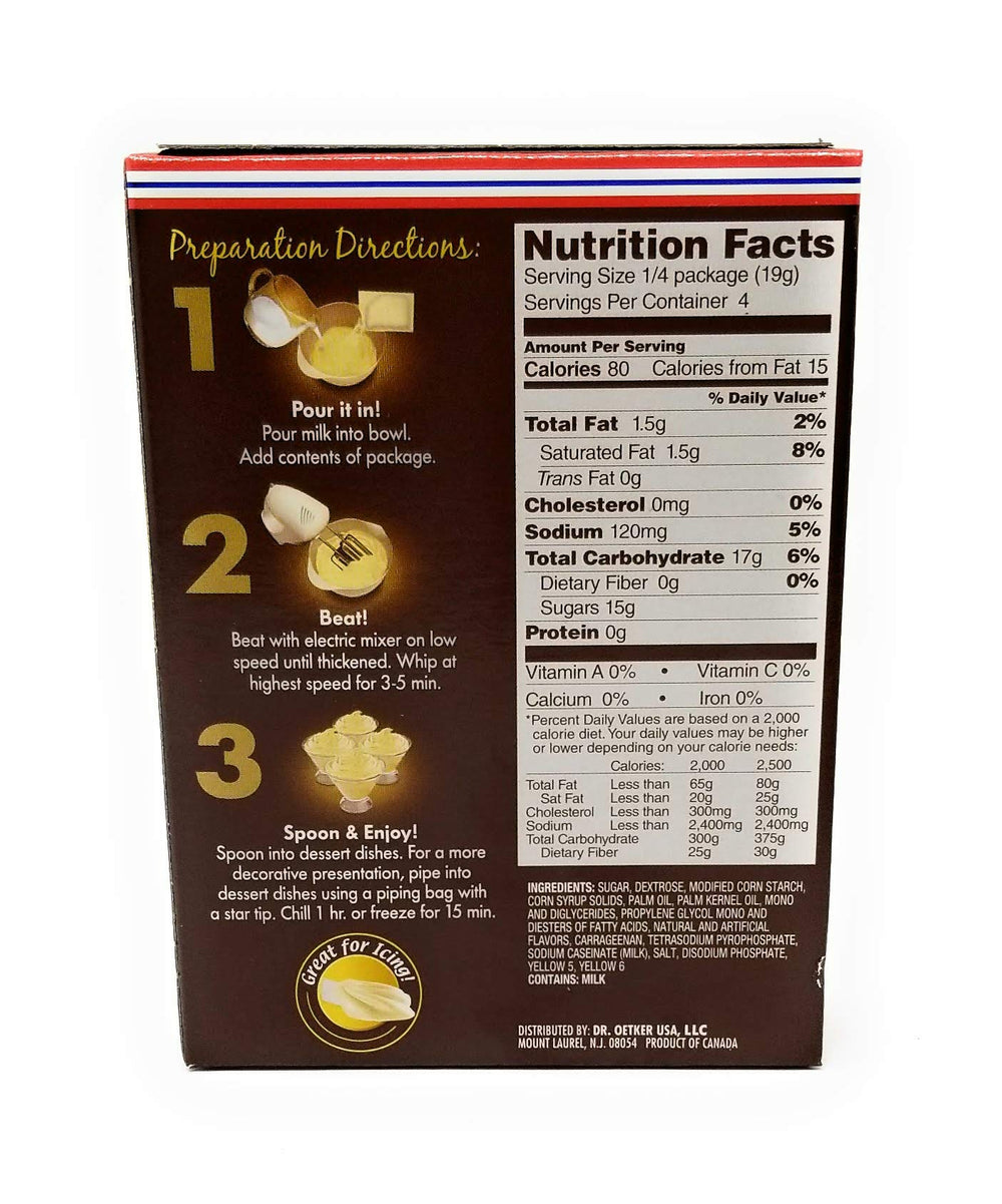 Dr Oetker French Vanilla Mousse cups, individual portions for easy treats