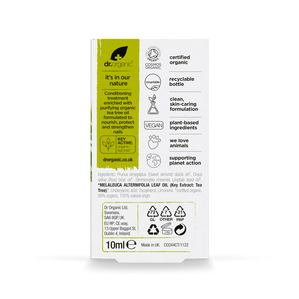 Dr. Organic Tea Tree Nail Solution routine-setup ideal for daily care.