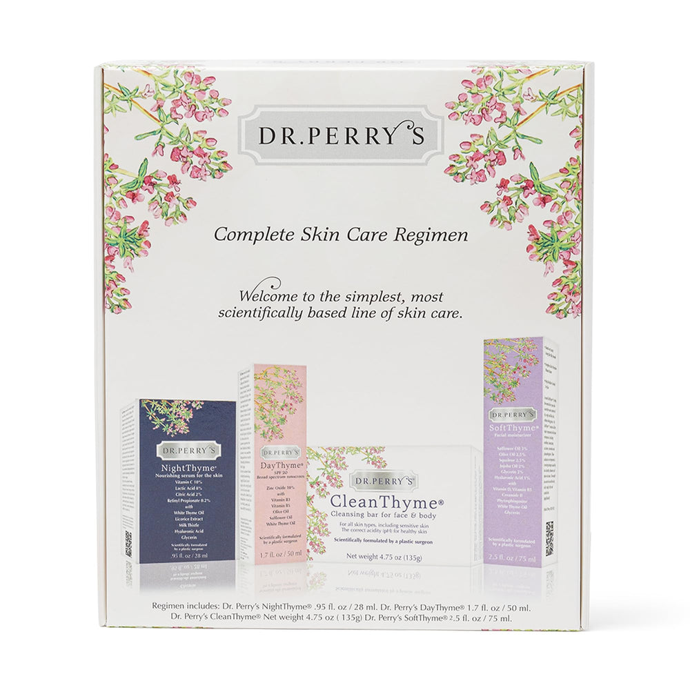 Product display of the complete regimen for daily use
