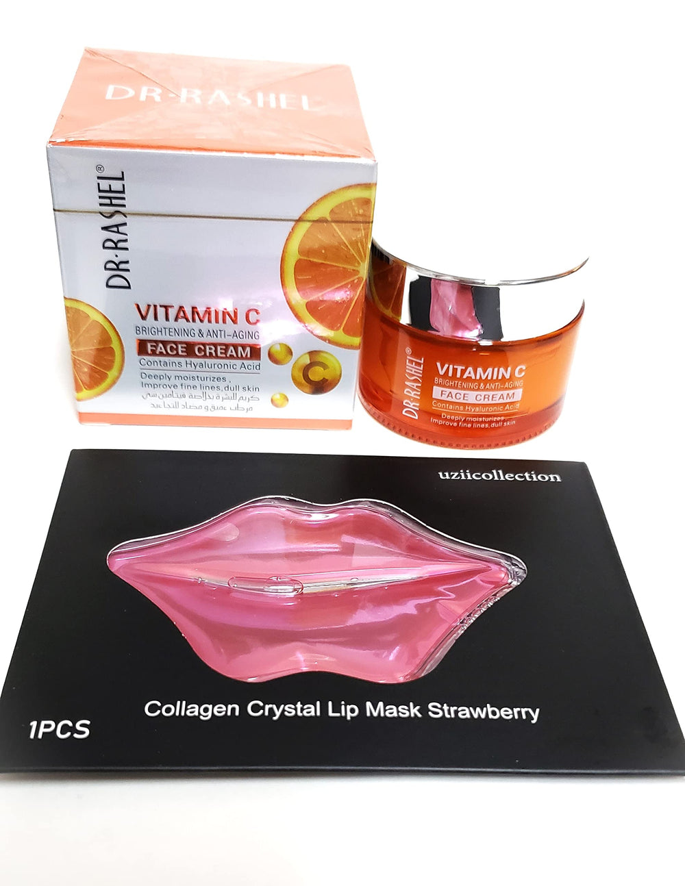 DR.RASHEL Vitamin C face cream gel texture being applied for quick absorption.