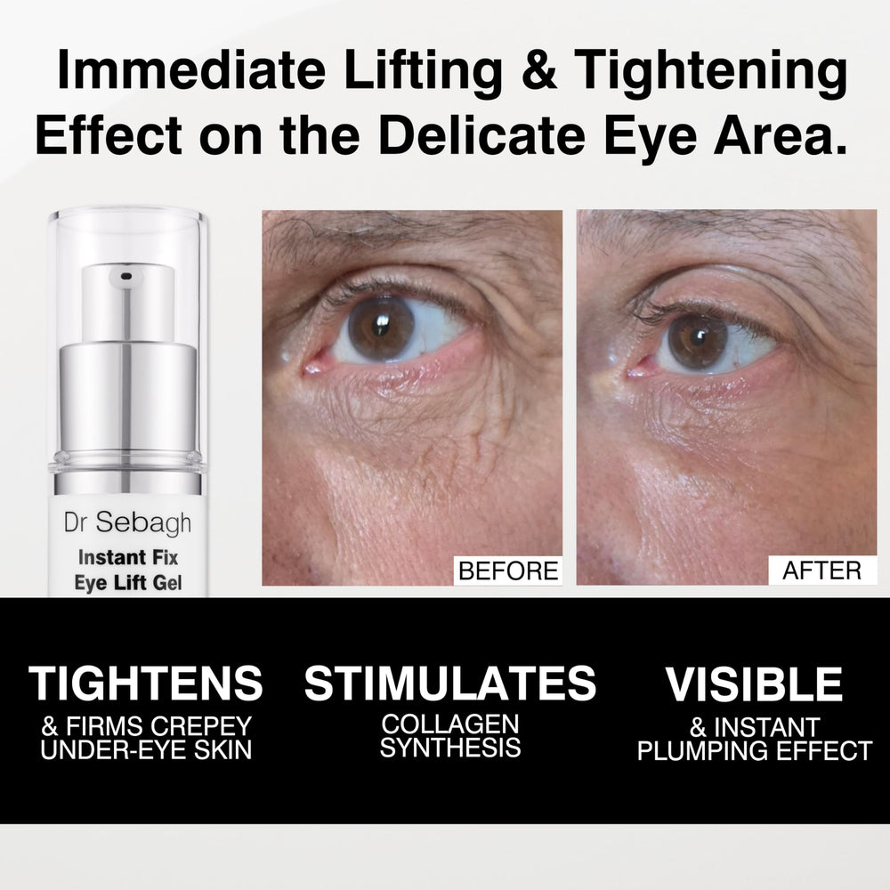 Dr Sebagh Instant Fix Eye Lift Gel absorbs quickly for morning routines.