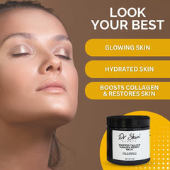 Orange-scented balm swatch with natural glow.