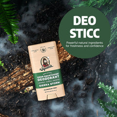 Arrowroot and charcoal formula in Dr. Squatch for moisture and odor control