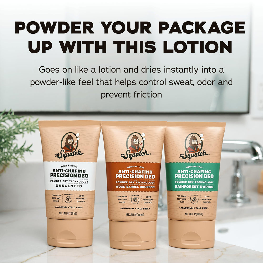 Dr. Squatch arrowroot and tapioca ingredients for natural absorption.