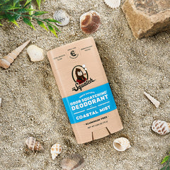 Dr. Squatch charcoal arrowroot postbiotics ingredients close-up demonstrating natural protection.