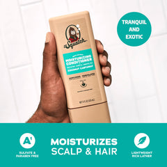 Dr. Squatch Coconut Castaway shampoo pour captures creamy lather and refreshing scent