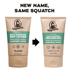 Dr. Squatch deodorant application shows lotion-like texture that dries quickly.