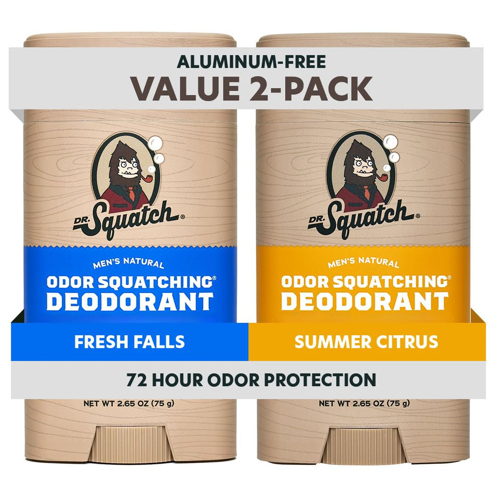 Dr. Squatch Fresh Falls deodorant stick for long-lasting odor protection.