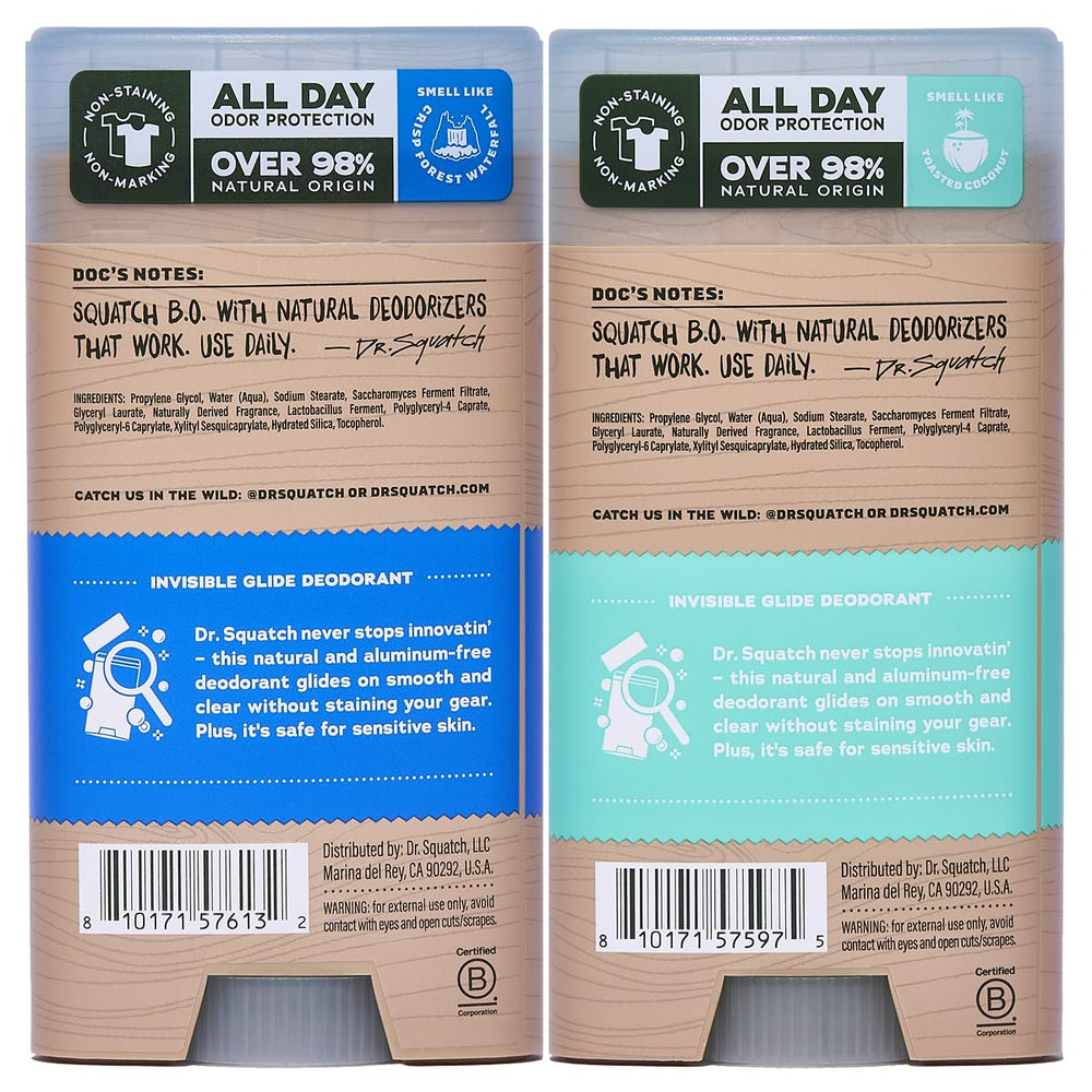 After-shower use guidance for Dr. Squatch Invisible Glide deodorant.