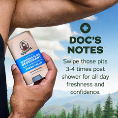 Label highlighting aluminum-free formula on Dr. Squatch Invisible Glide package.