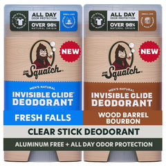 Dr. Squatch Invisible Glide Fresh Falls bottle showing stain-free protection