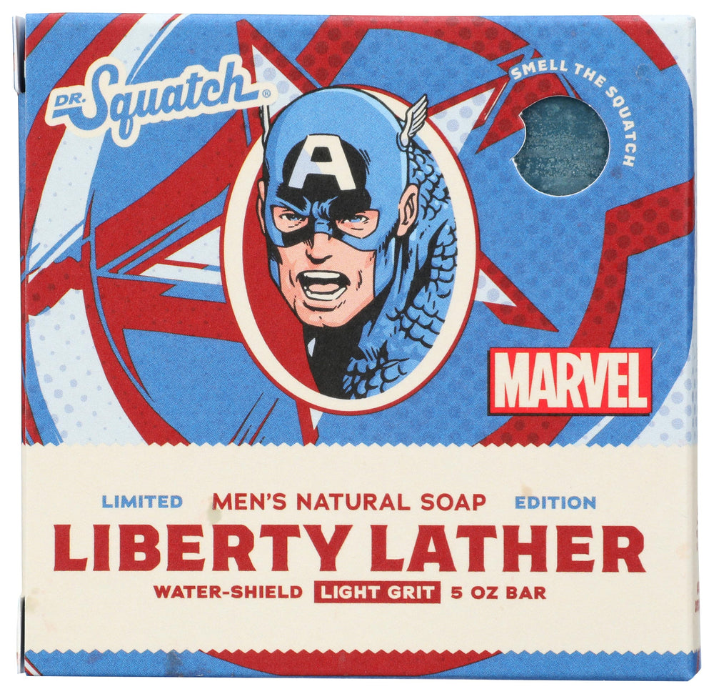 Dr. Squatch Liberty Lather bar front view for a refreshing cleanse.
