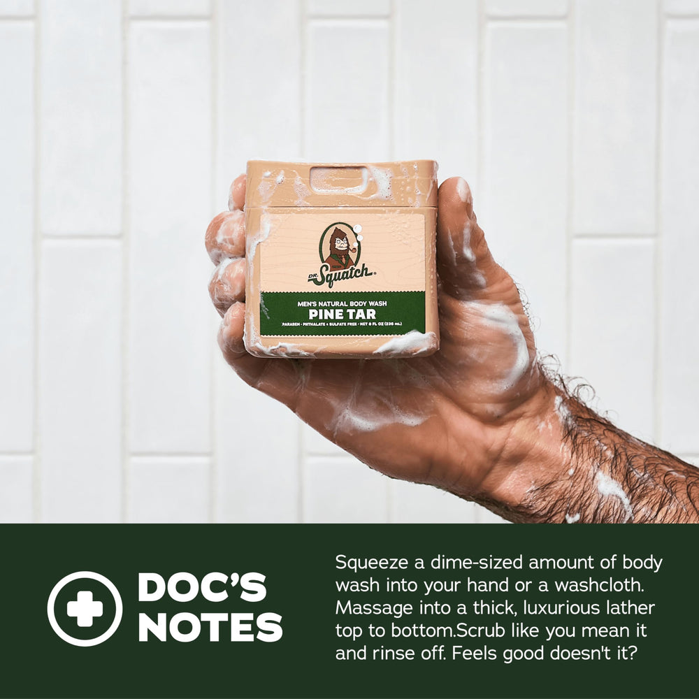 Dr. Squatch natural ingredients visual signaling hydrating formula.