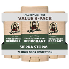 Dr. Squatch natural men's deodorant, pack-shot, with charcoal and postbiotics for odor control