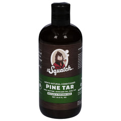 Dr. Squatch Pine Tar Conditioner bottle highlighting pine scent and everyday detangling potential