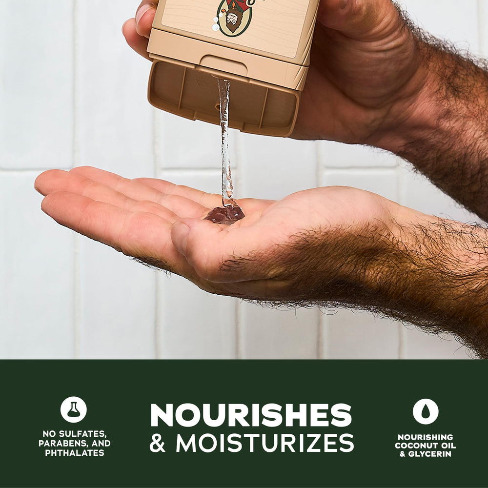 Dr. Squatch Rainforest Rapids bottle offering a lively, refreshing scent for showers.
