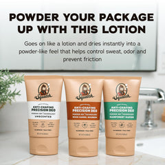 Dr. Squatch Whole Body Deodorant powder-like dry feel reduces moisture without mess.