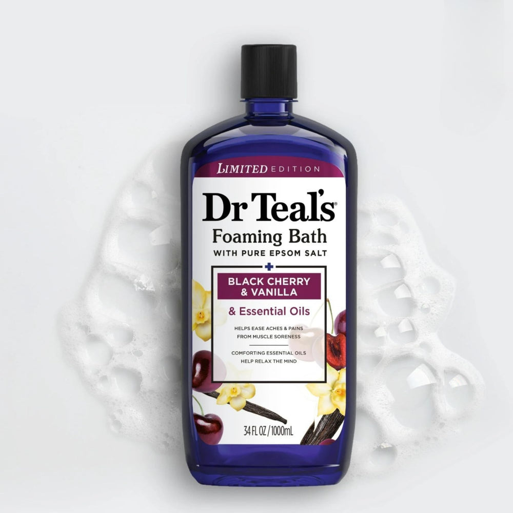 Dr Teal's aromatherapy blend with cedarwood and orange promotes calm notes.