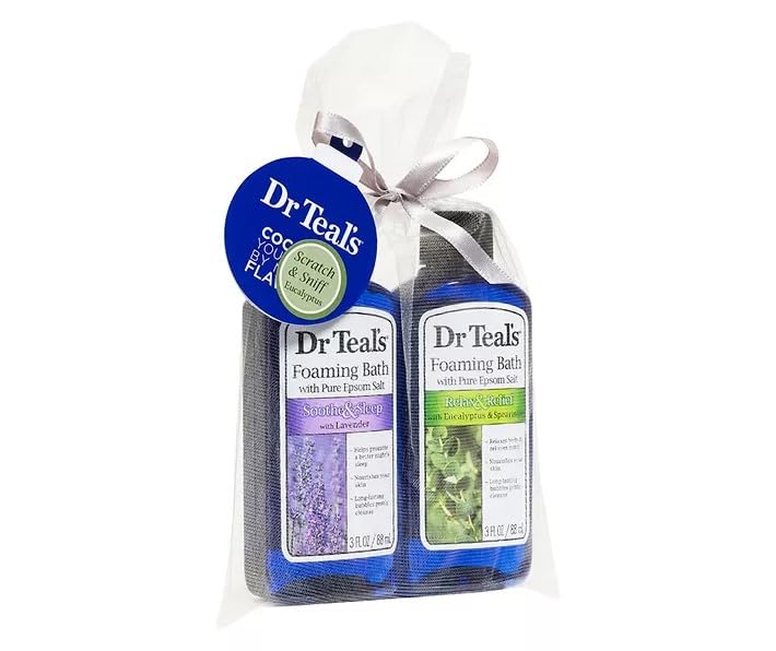 Dr Teal's Eucalyptus Spearmint Foam Bath for refreshing cleansing.