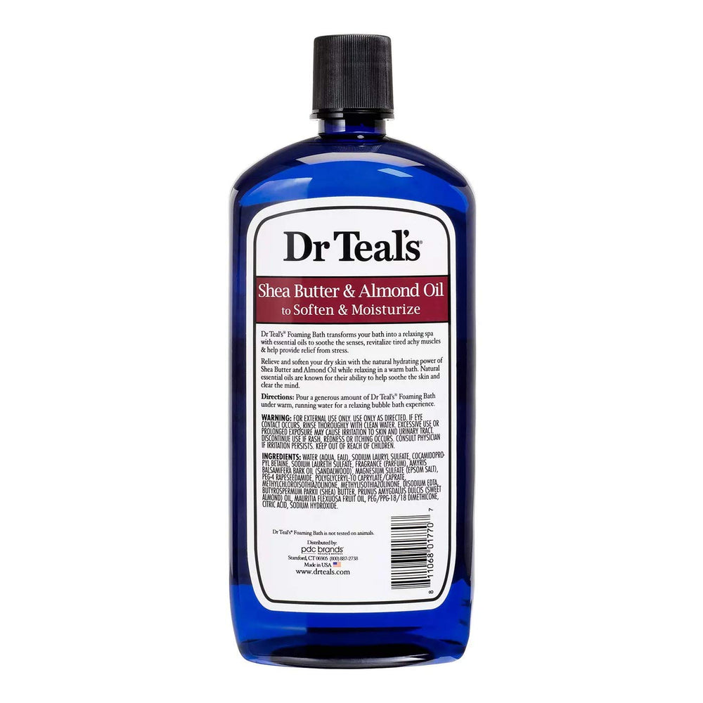 Dr Teal's foaming bath lather closeup for a luxurious home spa.
