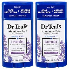 Dr Teal's Lavender Aluminum-Free Deodorant 2-pack for daily odor control.
