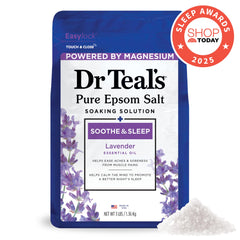 Dr Teal's lavender foaming bath bottle ready to create a relaxing lather