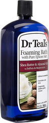 Dr Teal's luxurious foam bath creating rich lather and spa-like ambiance