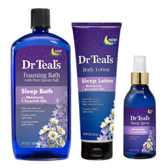 Dr Teal's Melatonin Sleep Bath bubble bath for a soothing evening routine.