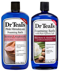 Dr Teal's Pink Himalayan Foaming Bath set for mineral replenishment and relaxing spa-like bath.