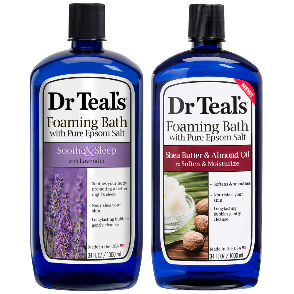 Dr Teal's Soothe & Sleep Lavender foaming bath bottle with calming aroma for unwind