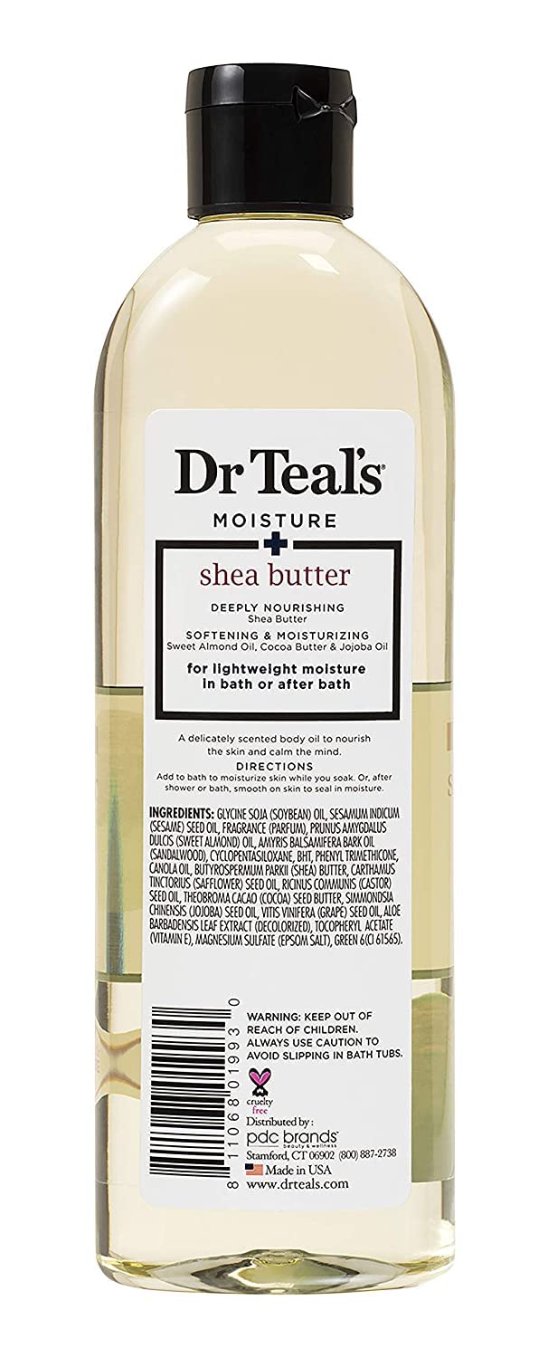 Dr Teal's at home spa night setup with bath oils ready for use