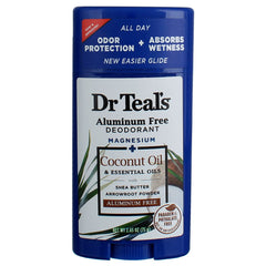 Dr Teal's vegan-friendly gluten-free paraben-free deodorant label close-up