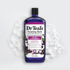 Dr Teal's Vitamin D mood-boost label suggesting uplifted mood during bath.