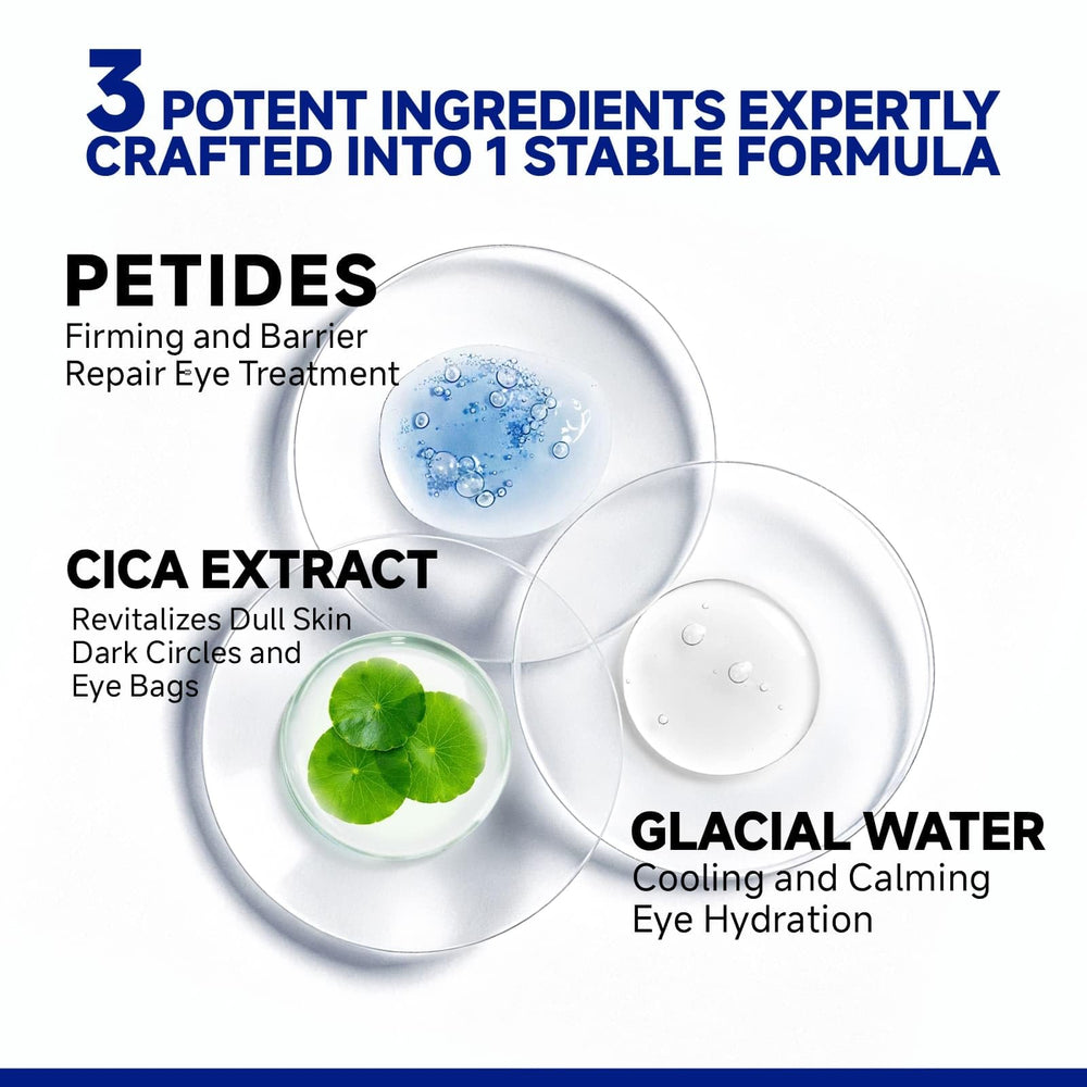 Dr Vincent Peptide Cooling Under Eye Patch packaging shows dermatologist-tested and gentle formula.