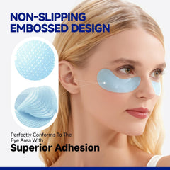 Dr Vincent Peptide Cooling Under Eye Patch on skin with glacial water texture.
