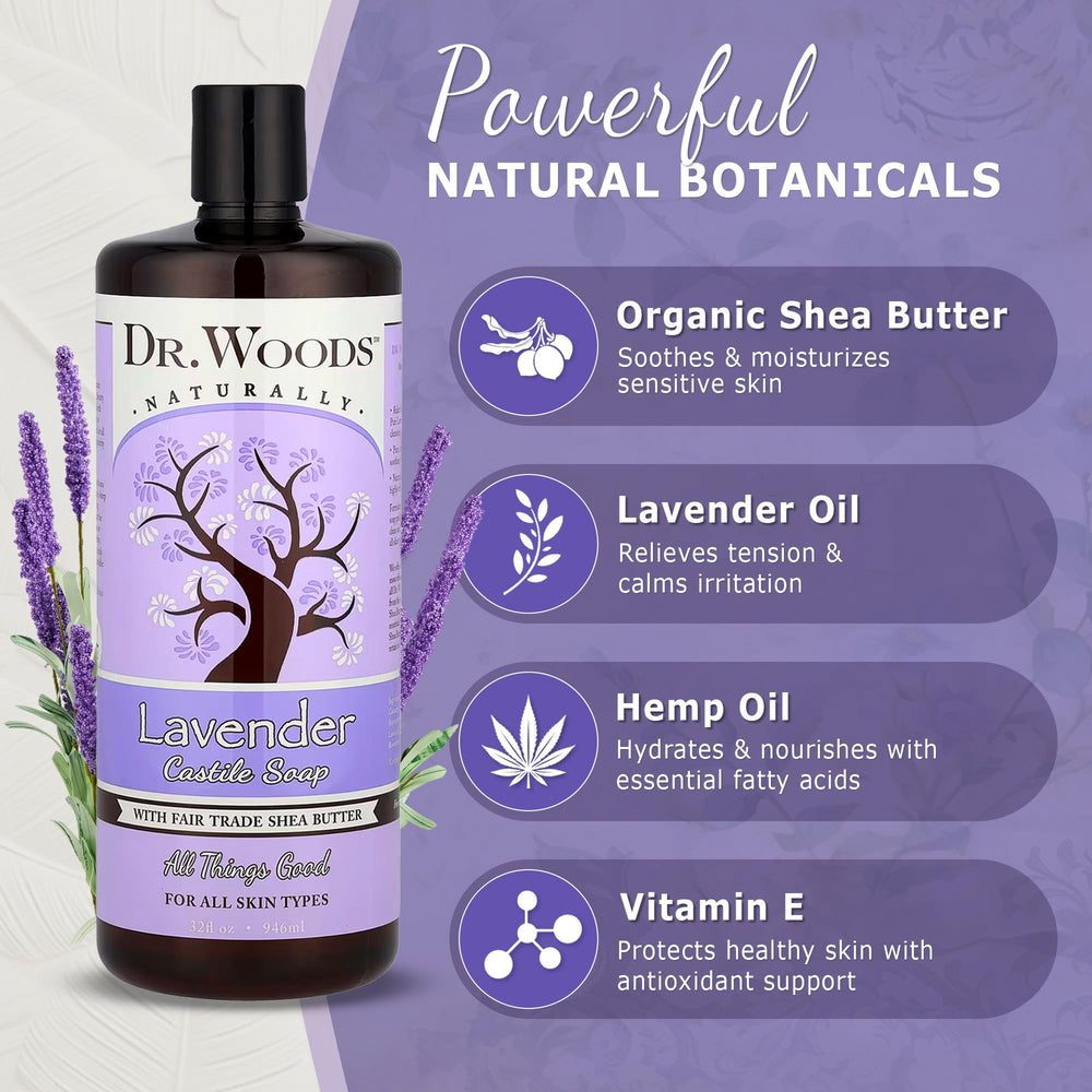 Coconut and olive oil-based formula helps moisturize skin with Dr. Woods soap