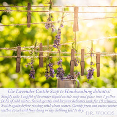 Dr. Woods Lavender Castile Soap in shower setup for a refreshing wash.