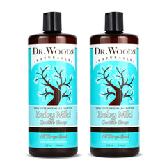 Dr. Woods Unscented Baby Mild Castile Soap bottle - gentle, fragrance-free cleanser for sensitive skin.