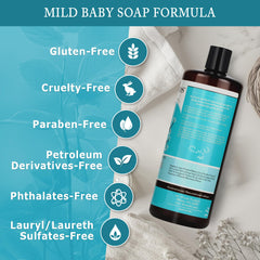 Dr. Woods Unscented Baby Mild Castile Soap for hands - soft, fragrance-free cleansing.