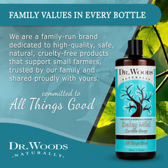 Dr. Woods Baby Mild Castile Soap ingredients include olive oil and hemp oil for nourishment.