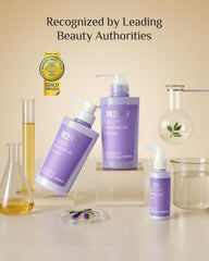 In-bathroom scene with DR ZERO Redenical for daily hair care rituals.