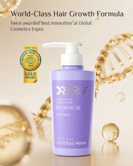 DR ZERO Redenical bottle back label highlights Redensyl and gentle, woman-friendly formula.