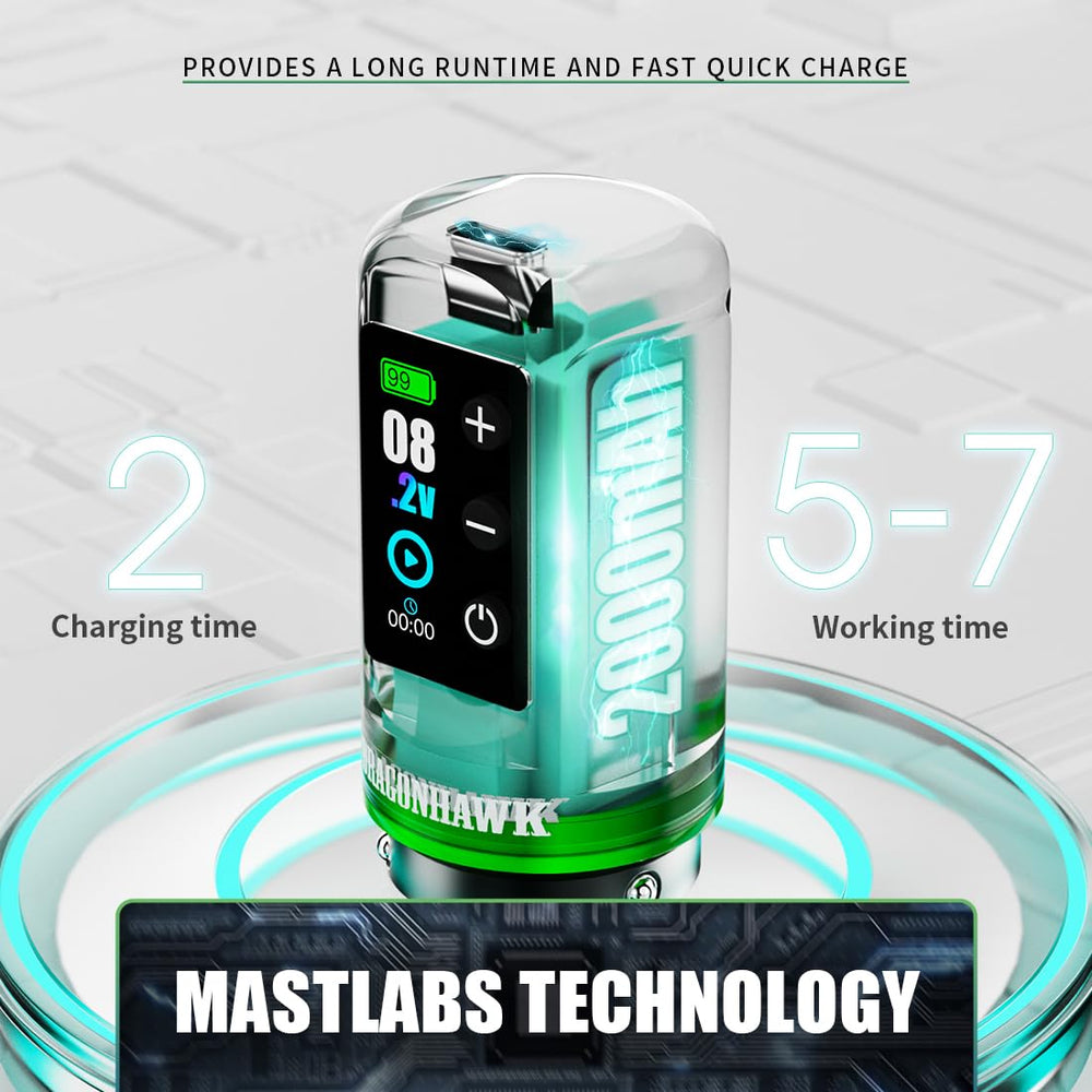 Two 2000mAh batteries support extended sessions between charges.