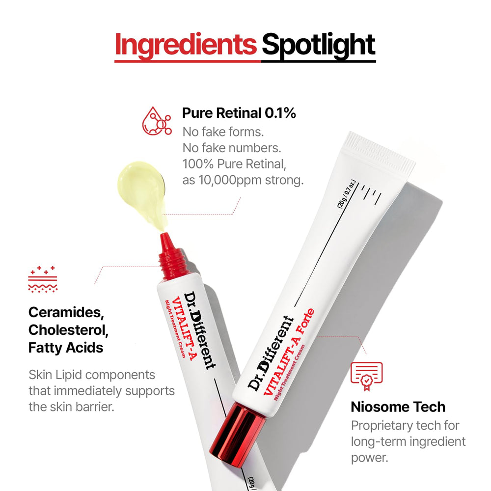 Dr.Different VITALIFT-A Forte texture-detail showing luxurious anti-aging cream