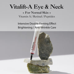 Dr.Different Vitalift Eye-Neck cream closeup shows silky, fast-absorbing texture.