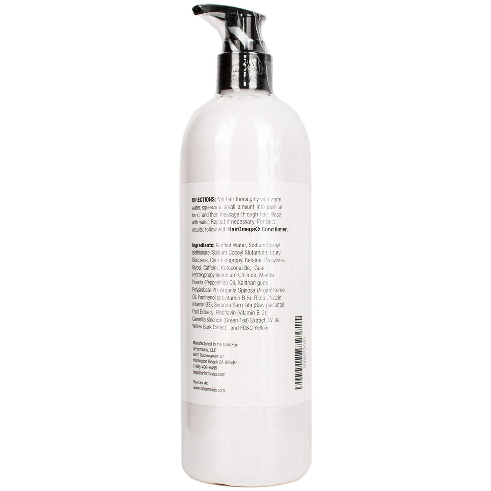 DrFormulas HairOmega Conditioner tube emphasizes Moroccan argan and jojoba oils