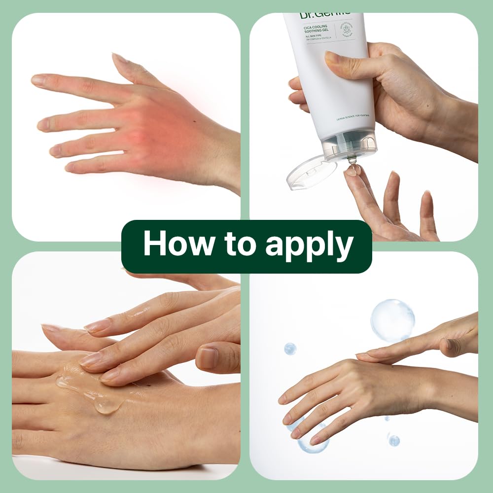Dr.Gentle gel applied on arm for immediate refreshing comfort.