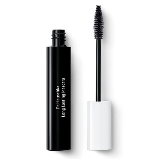 Dr. Hauschka Long Lasting Mascara bottle highlights natural formula and all-day wear