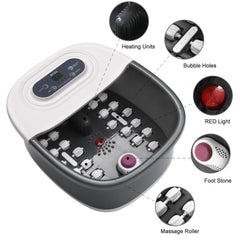 Drizo foot spa heat control maintains water temperature for consistent comfort.